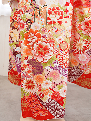 【振袖】白/赤・桜