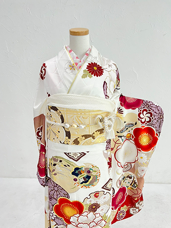 【振袖】白・梅