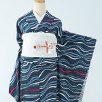 【振袖】青・波