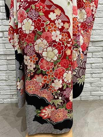 【振袖】白/赤・桜