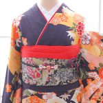 【振袖】茶/ｵﾚﾝｼﾞ・牡丹