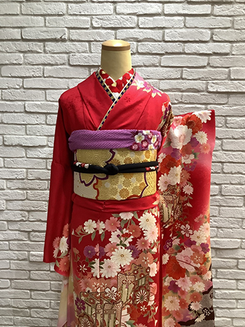 【振袖】赤/黒・桜