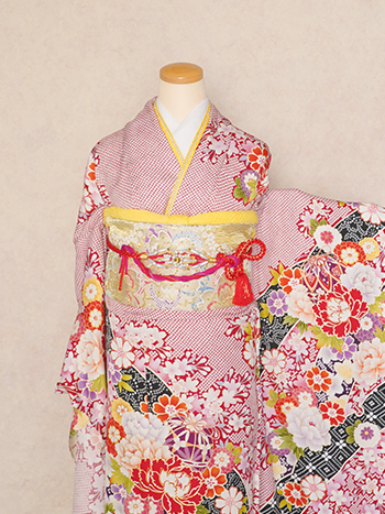 【振袖】ﾋﾟﾝｸ・牡丹