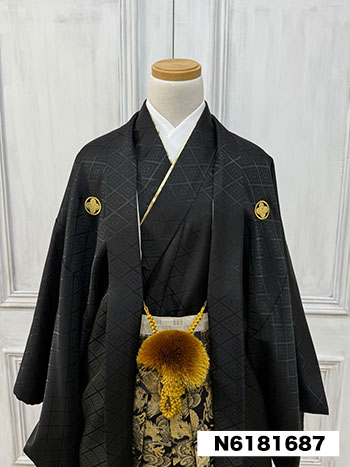 【男性袴】黒・菊菱