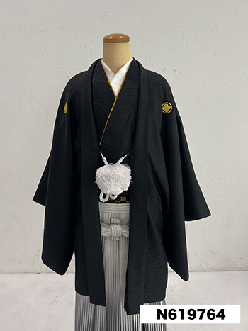 【男性袴】黒・菊菱