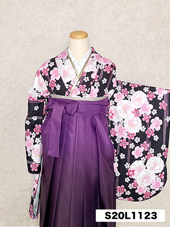 【卒業袴】黒・桜
