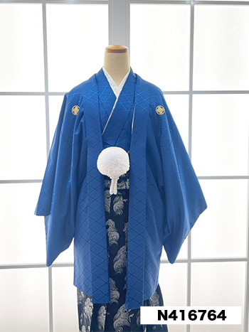 【男性袴】青・菊菱