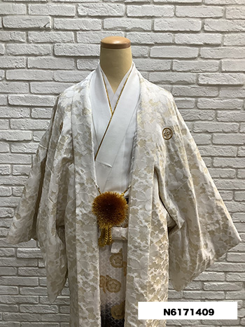 【男性袴】白/金・桜