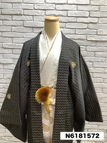 【男性袴】黒/金・かすり