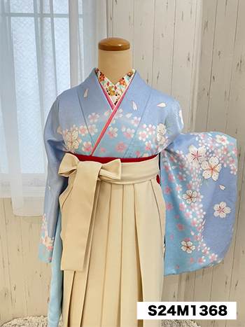 【卒業袴】水色・桜