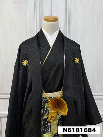 【男性袴】黒・菊菱