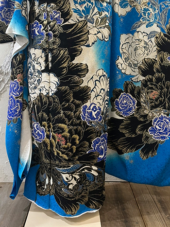 【振袖】青/黒・ﾊﾞﾗ