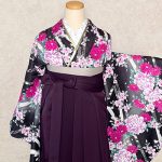 【卒業袴】黒・牡丹