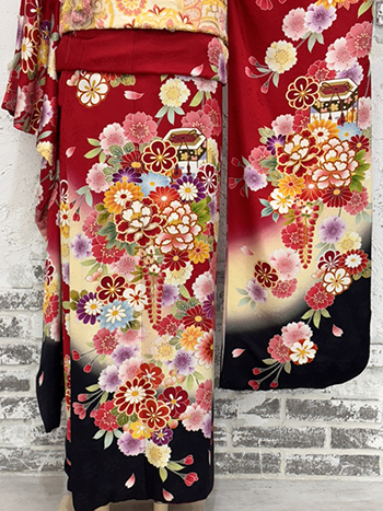 【振袖】赤・牡丹/菊