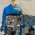 【振袖】青/黒・ﾊﾞﾗ