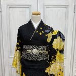 【振袖】黒/黄色・薔薇/蝶