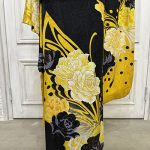 【振袖】黒/黄色・薔薇/蝶