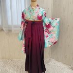 【卒業袴】水色・菊