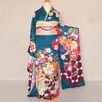 【振袖】青緑・桜