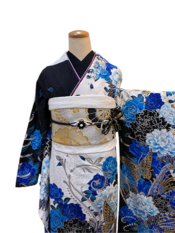 【振袖】黒・牡丹