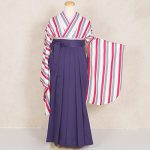 【卒業袴】白/赤・ｽﾄﾗｲﾌﾟ