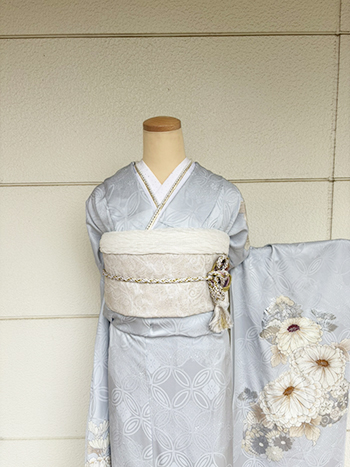 【振袖】水色・菊