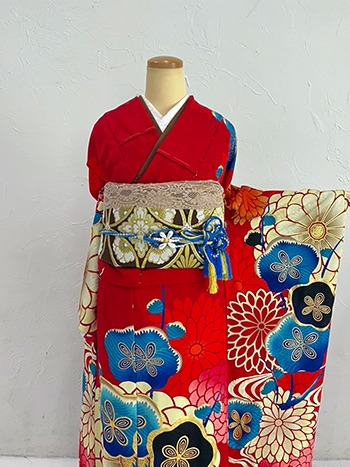 【振袖】赤・菊