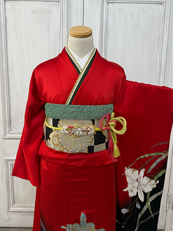 【振袖】赤・菖蒲