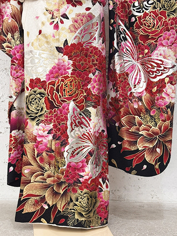 【振袖】白/赤・蝶