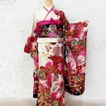 【振袖】白/赤・蝶