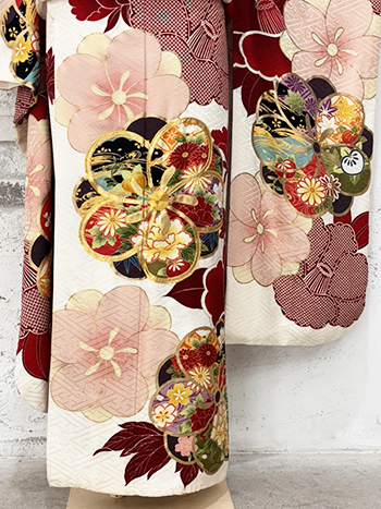 【振袖】白/赤・桜