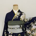 【振袖】紺・桜
