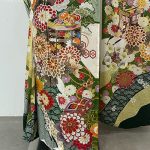 【振袖】白/緑・菊