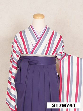 【卒業袴】白/赤・ｽﾄﾗｲﾌﾟ