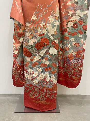 【振袖】ピンク・牡丹/桜/鶴