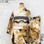 【振袖】白/金/黒・花