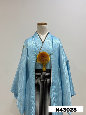 【男性袴】水色・菊菱