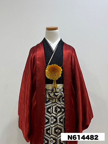 【男性袴】赤・菊菱