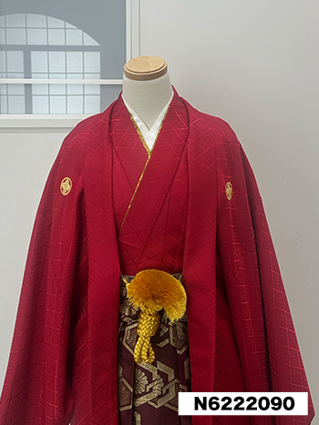 【男性袴】赤・菊菱