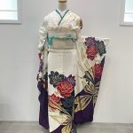 【振袖】白・バラ/蝶