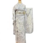 【振袖】グレー・牡丹