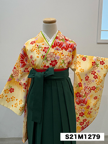 【卒業袴】黄色/桜