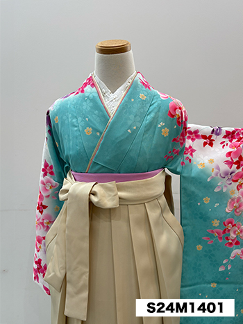 【卒業袴】水色・蘭