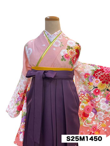 【卒業袴】ピンク・牡丹/菊