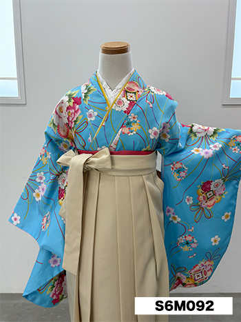 【卒業袴】水色・桜