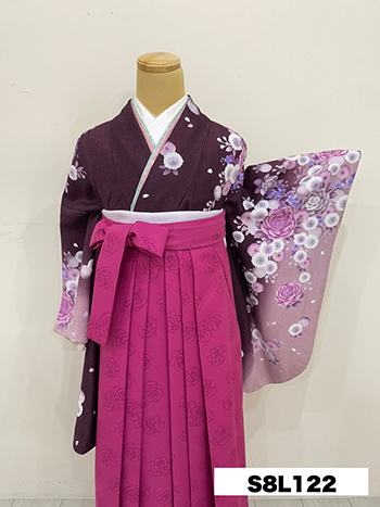 【卒業袴】紫・薔薇