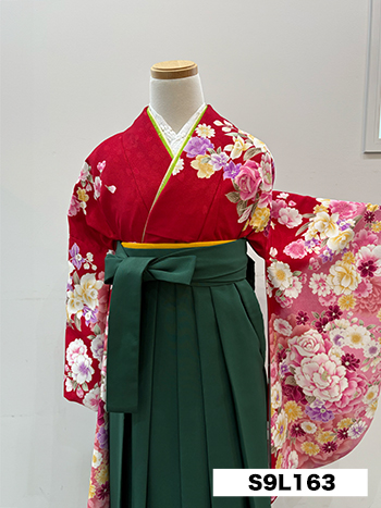 【卒業袴】赤・牡丹