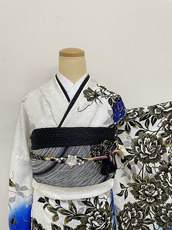 【振袖】青緑・牡丹