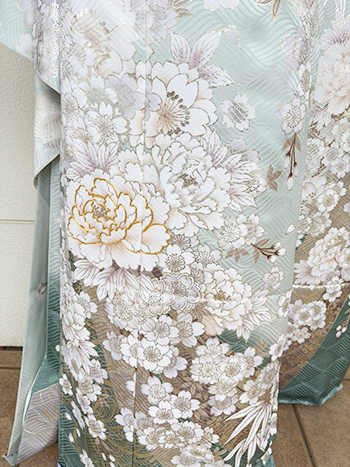 【振袖】水色・牡丹