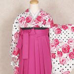 【卒業袴】白・薔薇/ﾄﾞｯﾄ